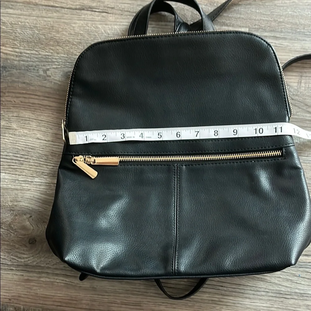 Black Synthetic Leather Backpack - Picture 2 of 5